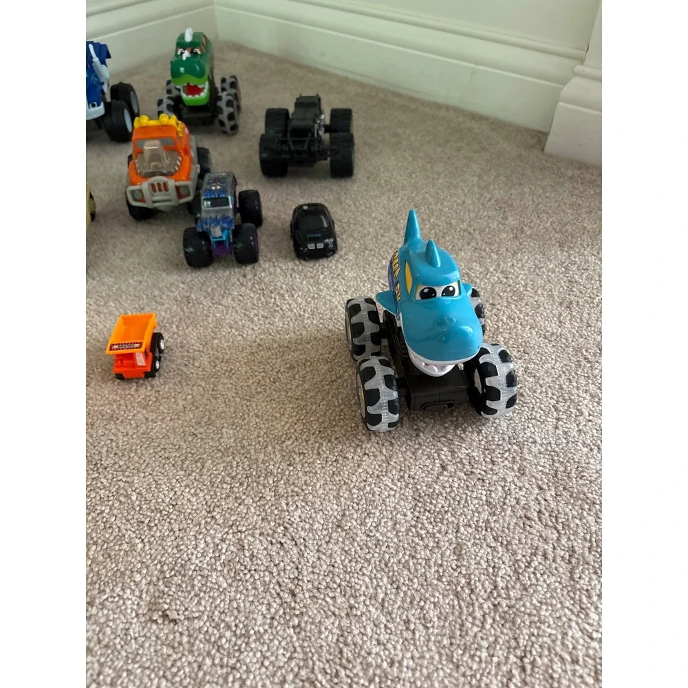 Mixed Lot of Toy Cars and Monster Trucks Blaze Dino‎ Truck Shark Truck